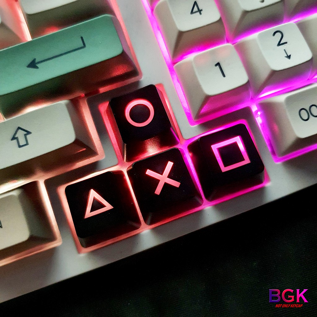 Bộ Keycap 4 Nút Mũi Tên XO và Bài  ABS Xuyên LED Cực Đẹp