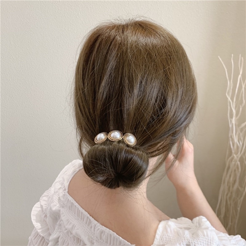 Thanh búi tóc đính ngọc trai, dây buộc tóc đính ngọc trai phong cách Hàn Quốc