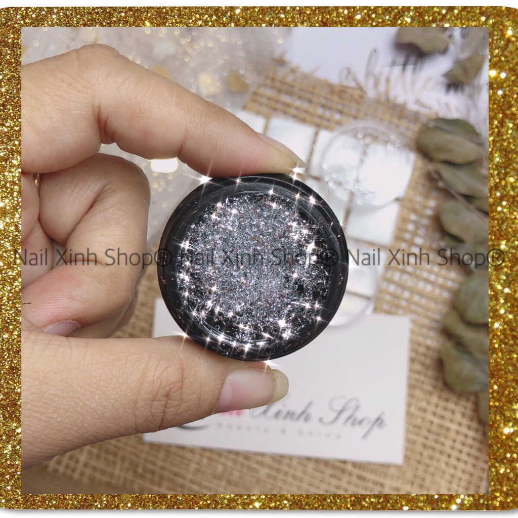 Nhủ kim tuyến cát bột nhuyễn mịn trang trí móng nail nghệ thuật 2021, Nail xinh shop