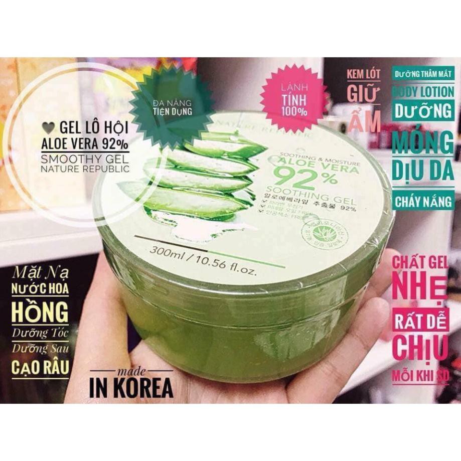 [CHÍNH HÃNG] Gel Lô Hội Nature Republic Aloe Vera 92% Soothing Gel 300ml