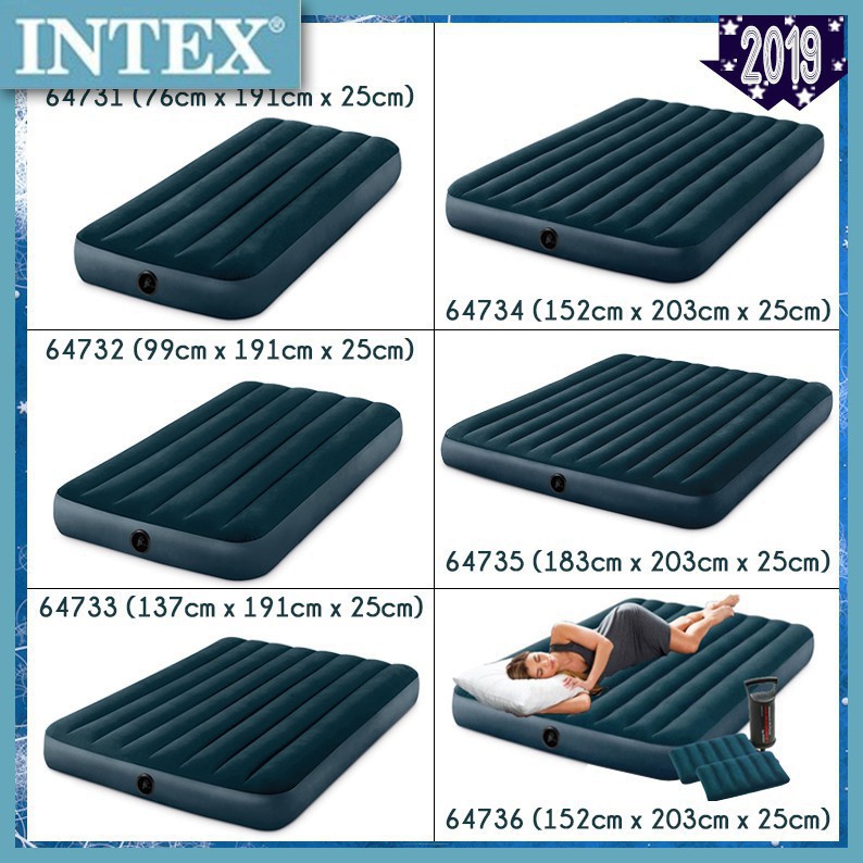 Đệm hơi đơn cao cấp 64731 intex  <76m x191cm X25cm> , Bơm điện, Bơm tay, BẢO HÀNH 12 THÁNG