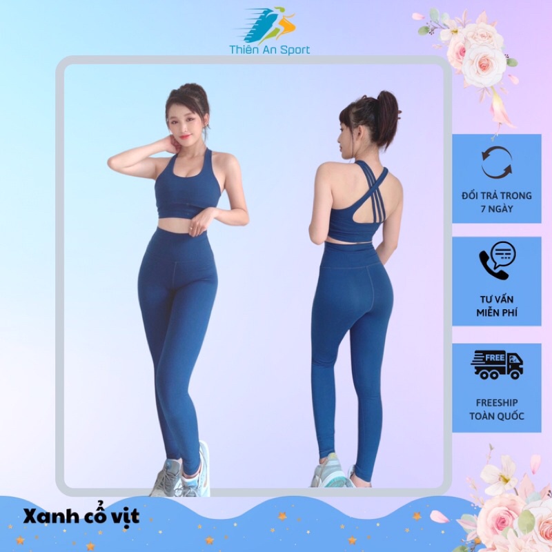 Set tập yoga, gym, aerobic, đồ tập yoga, gym nữ, áo bra dây đan