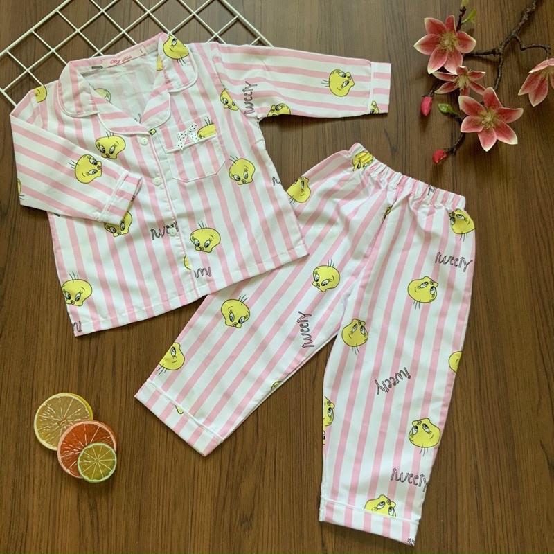 Đồ bộ Pijama dài tay Kate thái siêu đẹp cho bé gái (12-32kg) - Hirokids