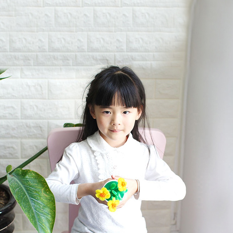 Đồ Chơi Chậu Hoa Vải Xoắn Thủ Công Giáo Dục Năm Mới Cho Trẻ Em