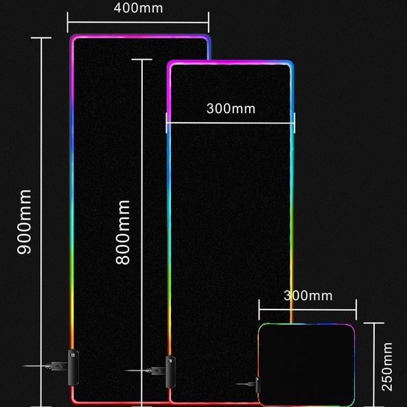 Lót chuột RGB LED Đa dạng về kích cỡ Bàn di chuột quang Thích hợp chơi game làm việc và học tập