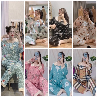 Bộ bầu dài + sau sinh chất lụa mango mát lạnh mặc cả bầu và cho bé bú ( kéo khoá cho con ti)