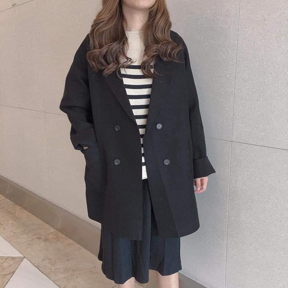 Áo khoác dạ ép 1 lớp 4 cúc