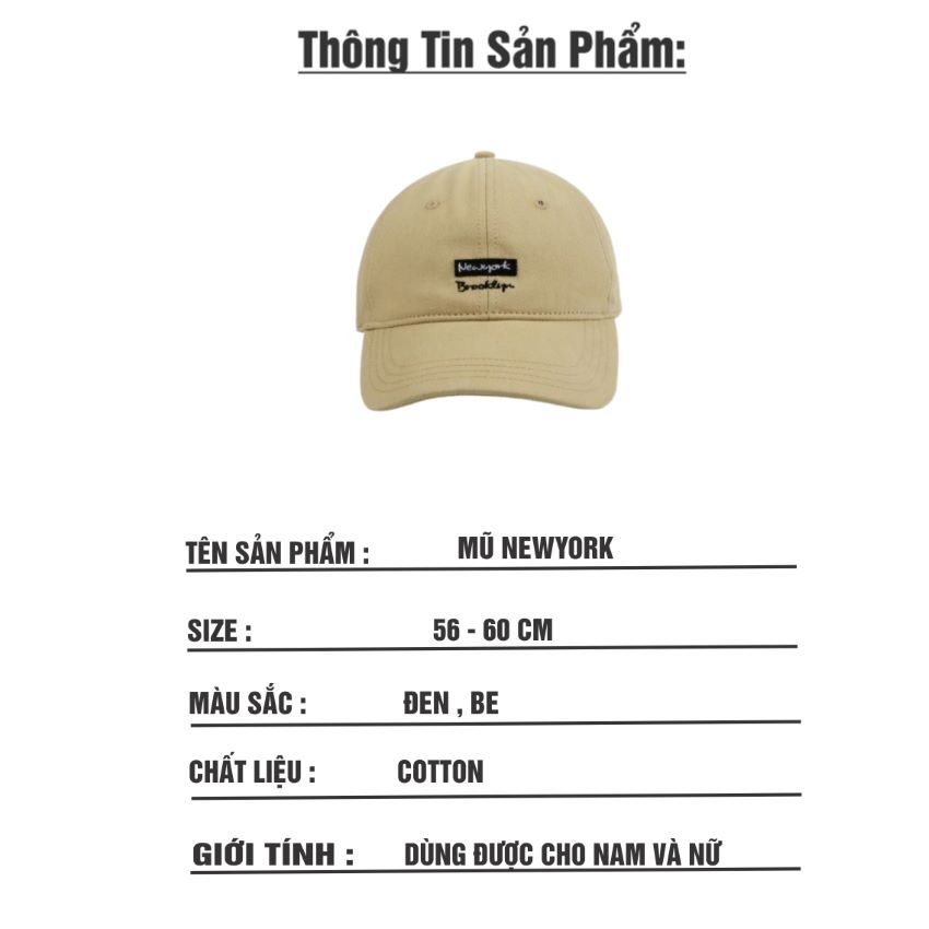 Mũ lưỡi trai New York , Nón kết nhiều màu phong cách Ulzzang form unisex nam nữ LATI