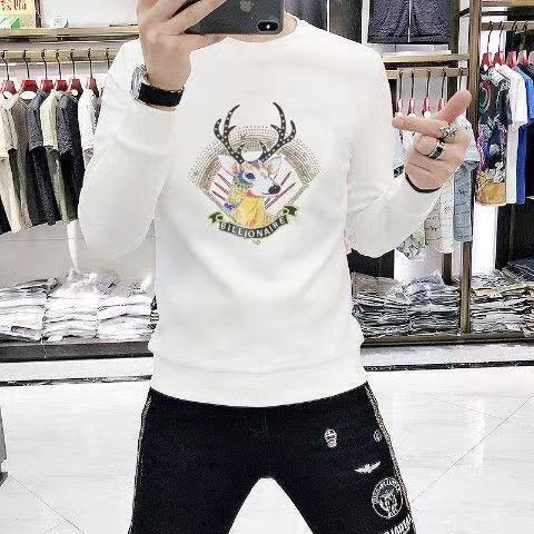 Áo Sweater Mỏng Cổ Tròn Dài Tay Plus Size Thời Trang Thu Đông Dành Cho Nam