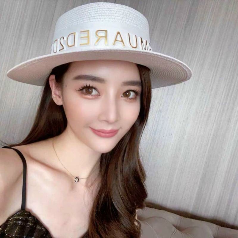 Mũ Cói đi biển vành nhỏ cao cấp đính hoa sang chảnh