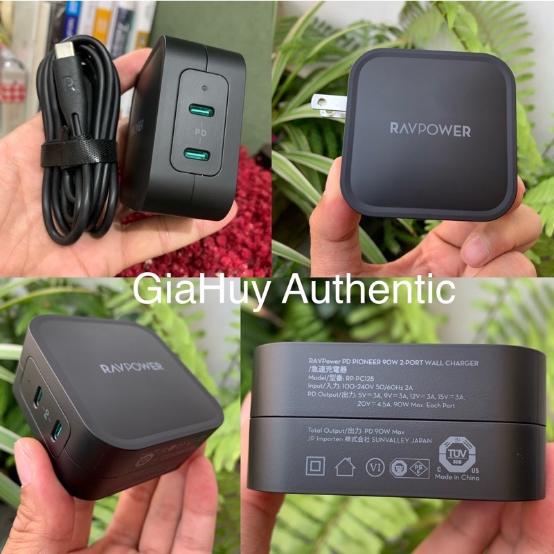 Củ sạc nhanh RAVPOWER RP-PC128 PD 90W 2C