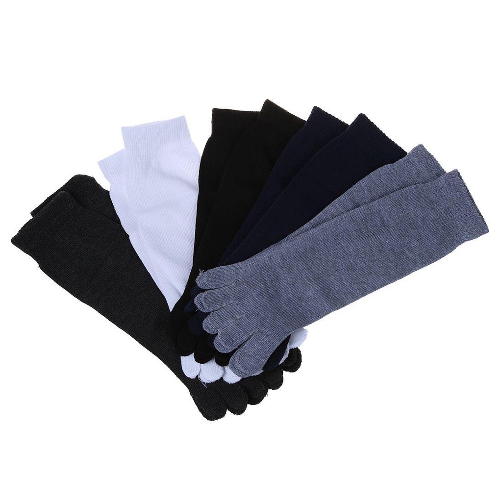 Vớ Thể Thao Nam Xỏ Ngón Bằng cotton Thoáng Khí Màu Đen/Trắng/Xám