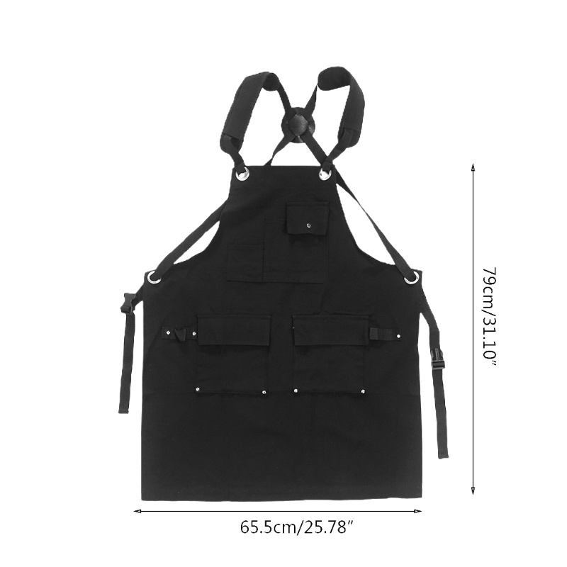 Tạp Dề Nấu Ăn Vải Canvas Có Túi Và Dây Đeo Chéo Sau Lưng Chuyên Nghiệp Có Thể Điều Chỉnh Cho Nam Và Nữ