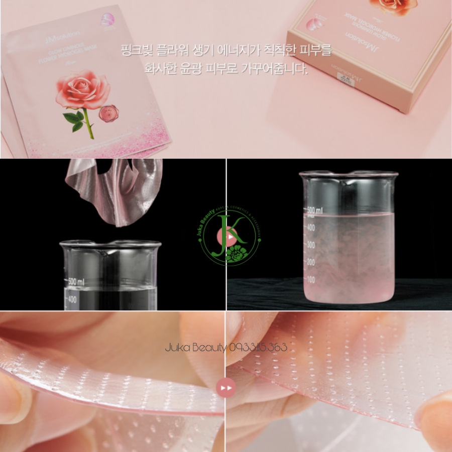 Mặt Nạ Giấy Làm Sáng, Săn Chắc Da Chiết Xuất Hoa Hồng Jmsolution Glow Luminous Flower Firming Mask #Rose 30ml