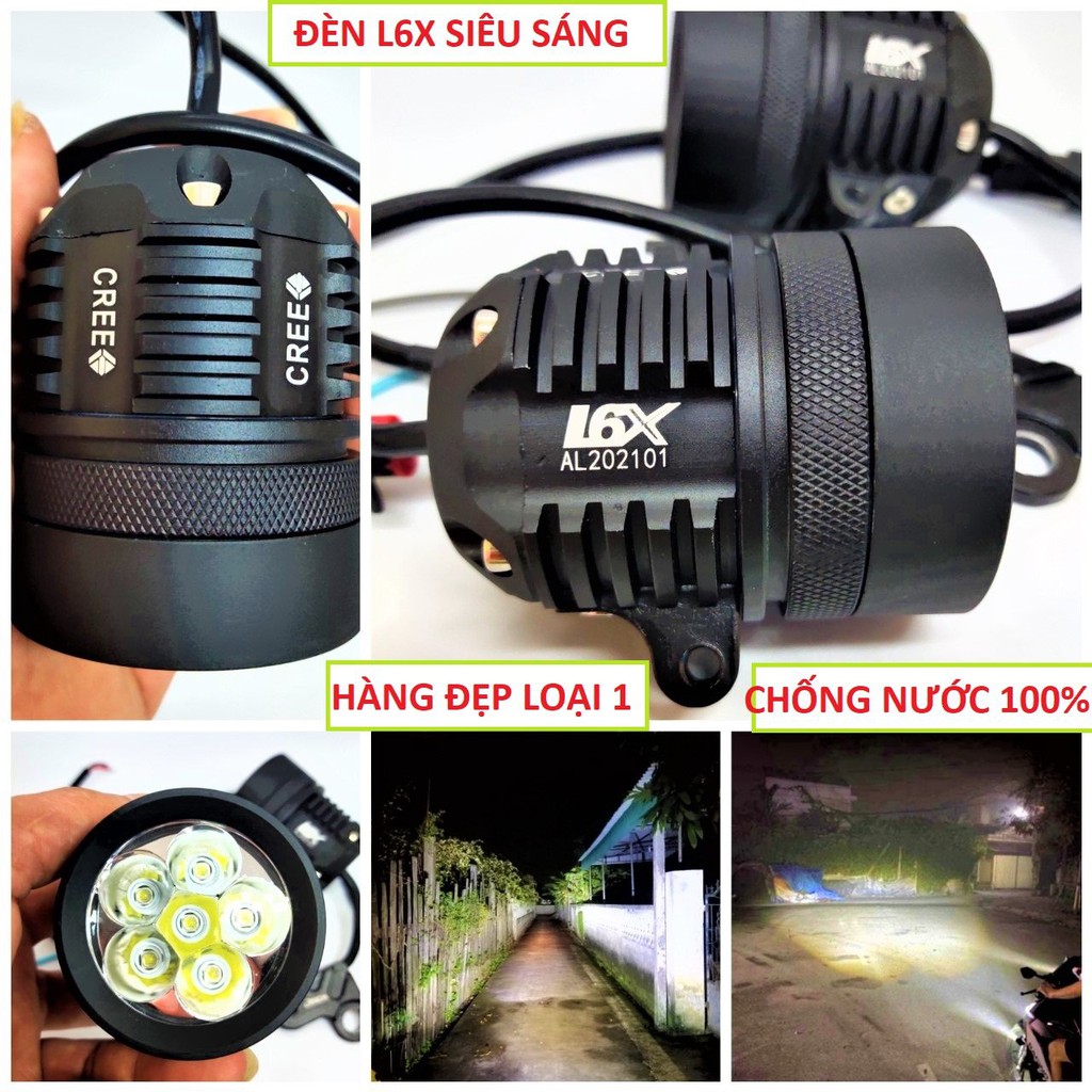 ĐÈN TRỢ SÁNG XE MÁY L6X BMI SIÊU SÁNG SIÊU GOM BẢN DẶC BIỆT DÀNH CHO KHÁCH VÍP