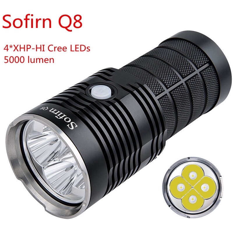 Đèn Pin Sofirn BLF Q8 4 Led XPL HI 5000lm Siêu Sáng Chiếu Xa 550m Pin Sạc 18650 Chống Nước IPX8