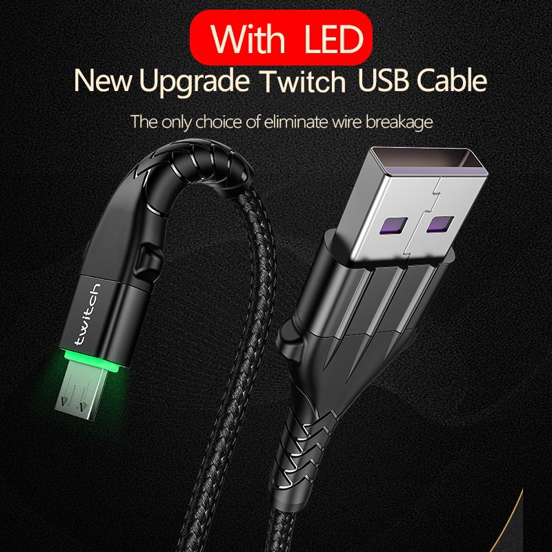 Cáp Sạc Micro Usb Twitch 3A Cho Samsung Huawei 0.15m / 0.5m / 1m / 2m