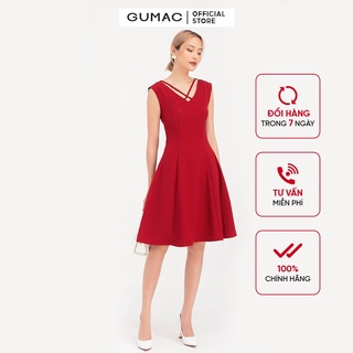 Đầm nữ sát nách cổ dây thanh lịch quý phái GUMAC DB744
