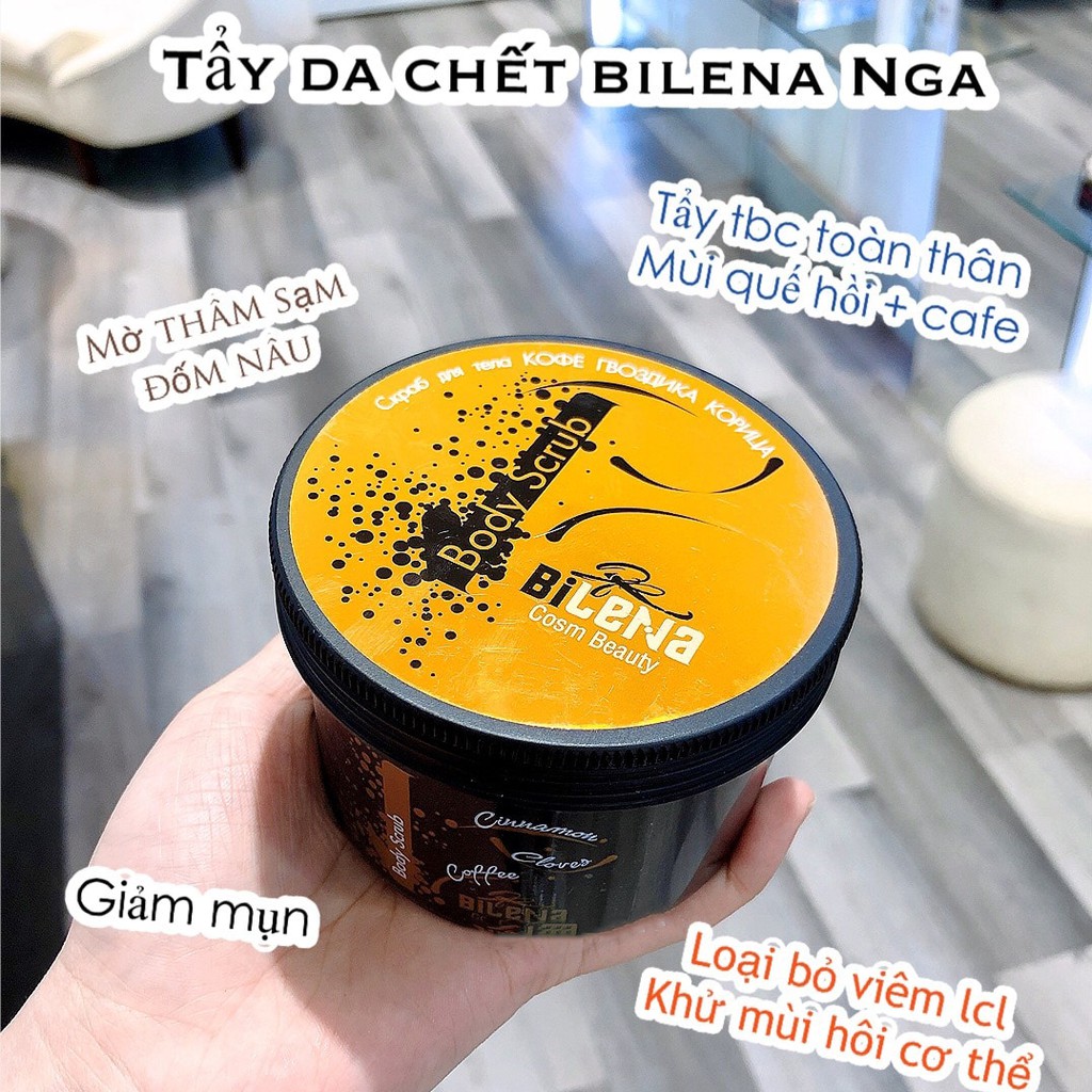 [Mẫu Mới 2020]Tẩy Da Chết Quế Hồi Cà Phê Bilena Nga 250g