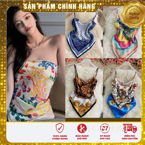 🔴Áo Yếm Nữ 2 Dây Họa Tiết , Áo yếm Hai Dây Lụa Cao Cấp 2 lơp Chuẩn DángTừ 38kg - 63kg tại LYC-STORE