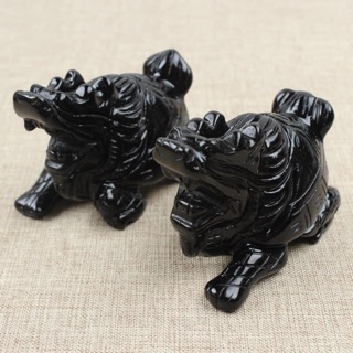Long quy đen obsidian phong thuỷ 10cm kiểm định