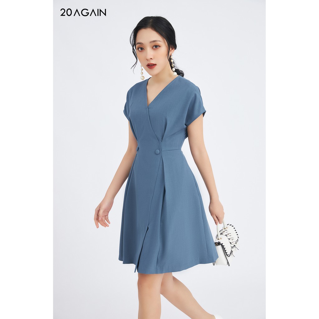 Đầm xòe ngắn tay liền vai vạt chồng - 20 Again - DEA1118