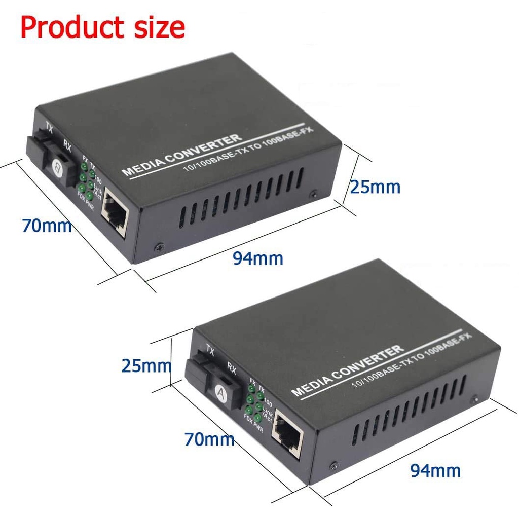 Bộ Chuyển Đổi Quang 25km Ethernet, Chế độ đơn 10 / 100Base-TX sang 100Base-FX, RJ45 sang SC