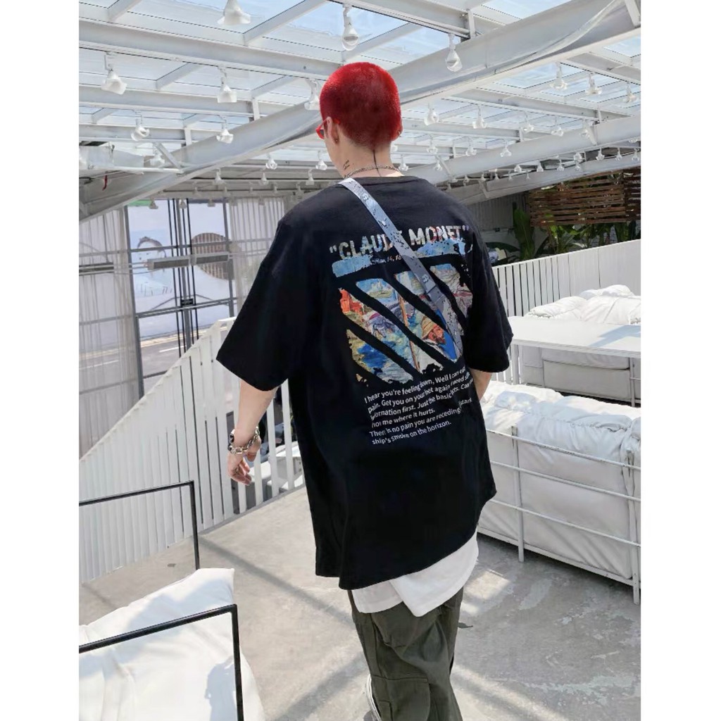 Áo Thun FOC CLAUDE MONET Unisex Tay Lỡ Form Rộng MH.SHOPEE | BigBuy360 - bigbuy360.vn