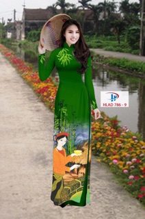Vải áo dài lụa in 3D bộ hoặc áo