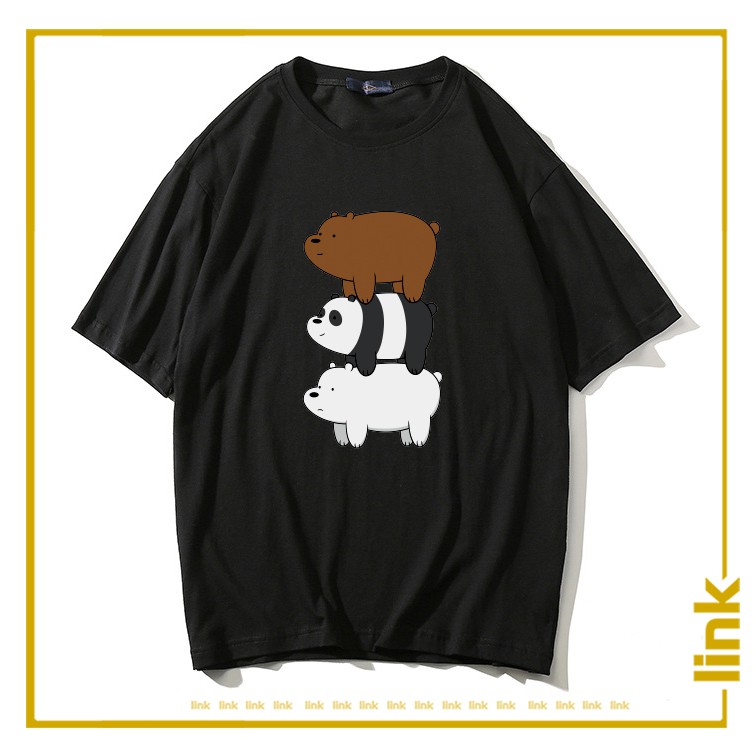 Áo thun CHÚNG TÔI ĐƠN GIẢN LÀ GẤU - We Bare Bears tay lỡ unisex ( Đen, Trắng )