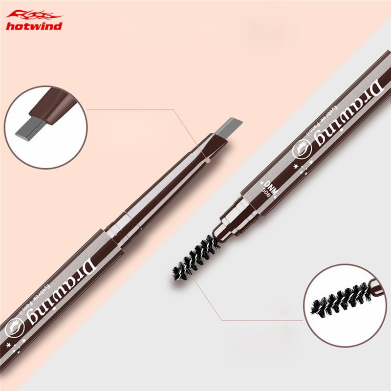 HW DNM Automatic Rotation Eyebrow Pen Long Lasting Natural Waterproof Anti-sweat Brow Makeup Tool