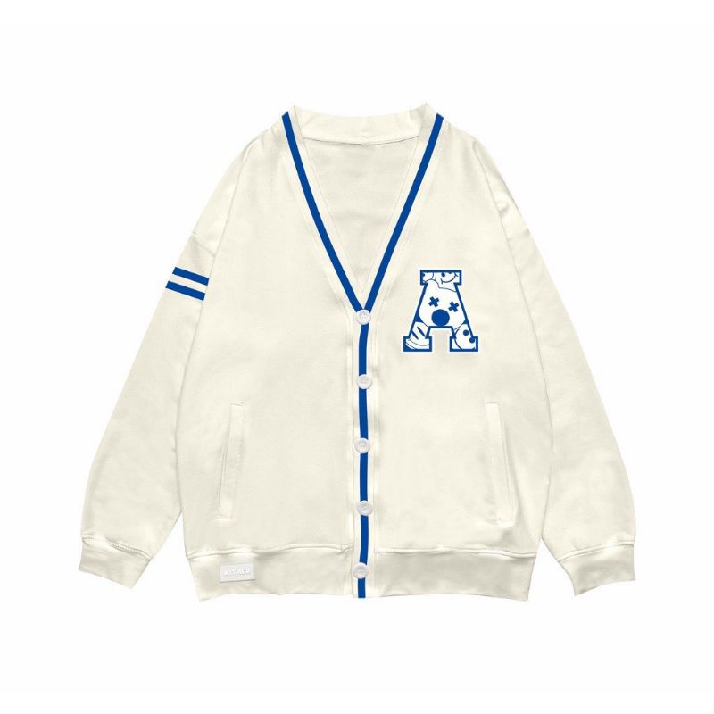 Áo Cadigan Cổ V, In Chữ Nét Căng, Unisex Form Thụng( Kèm Ảnh Thật)