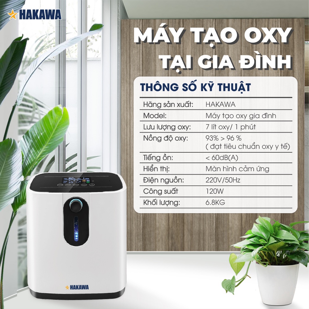 Máy tạo oxy HAKAWA - HK-07 - Sản phẩm chính hãng - Bảo hành 12 tháng