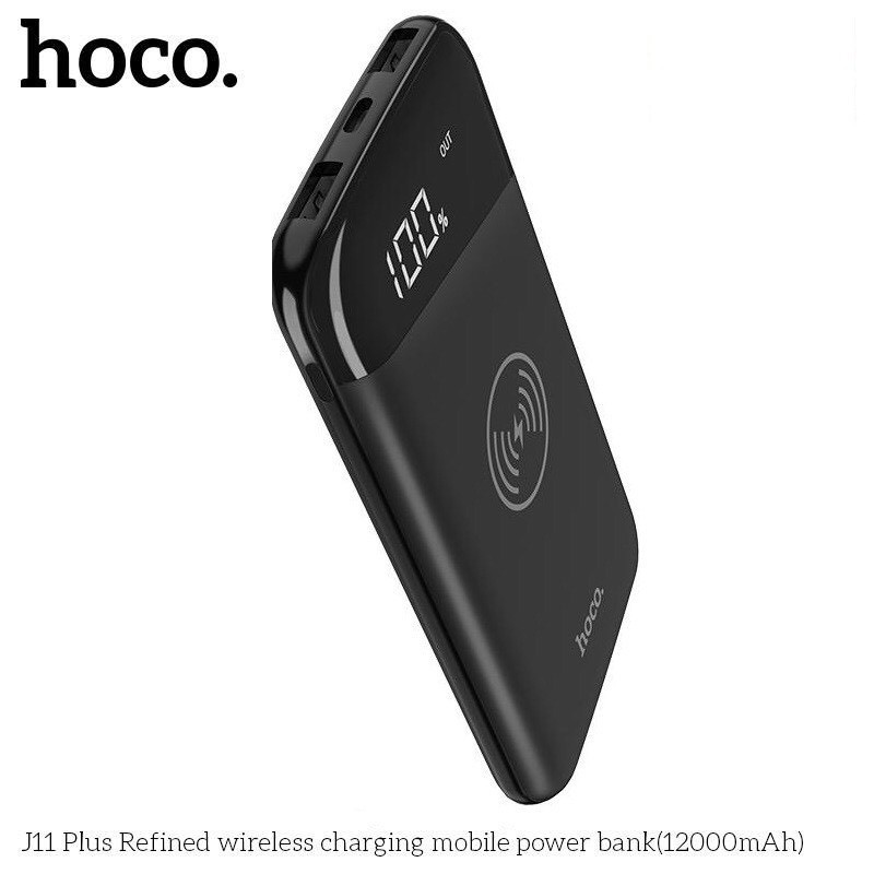 Pin sạc dự phòng không dây Hoco J11 Plus 12000mAh 2 cổng sạc Input / Output max 3A - Hàng chính hãng