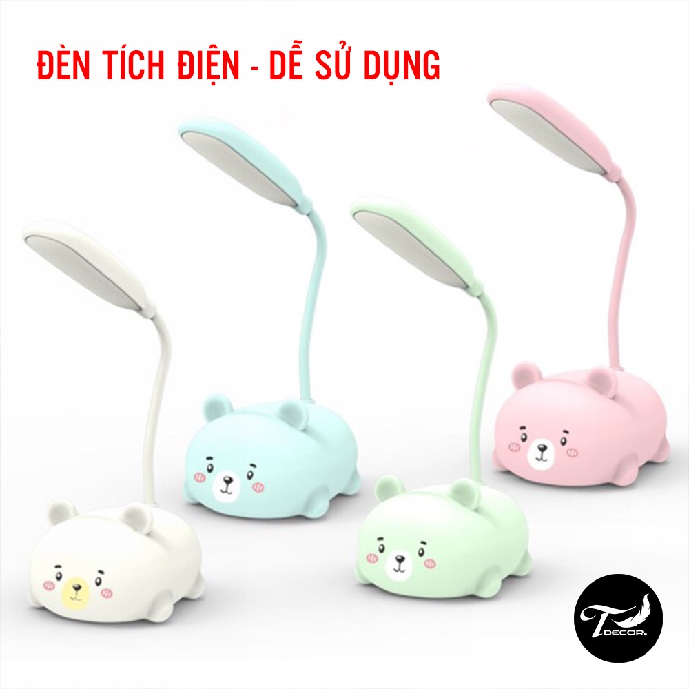 Đèn Để Bàn Mini Hình Thú Tích Điện Đáng Yêu - Đèn Ngủ / LED Trang Trí / Đọc Sách Chống Cận Kute Ngộ Nghĩnh - T DECOR