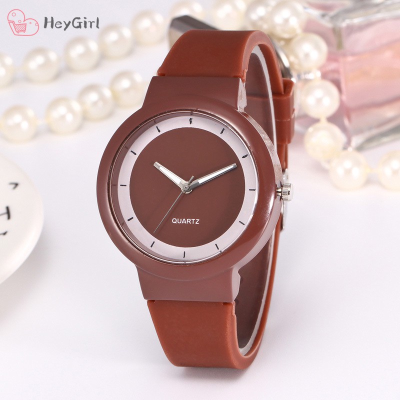 Ultra-thin Ladies Quartz Watches Couple Casual Watches Simple Round Dial Silicon Strap Lightweight Comfortable