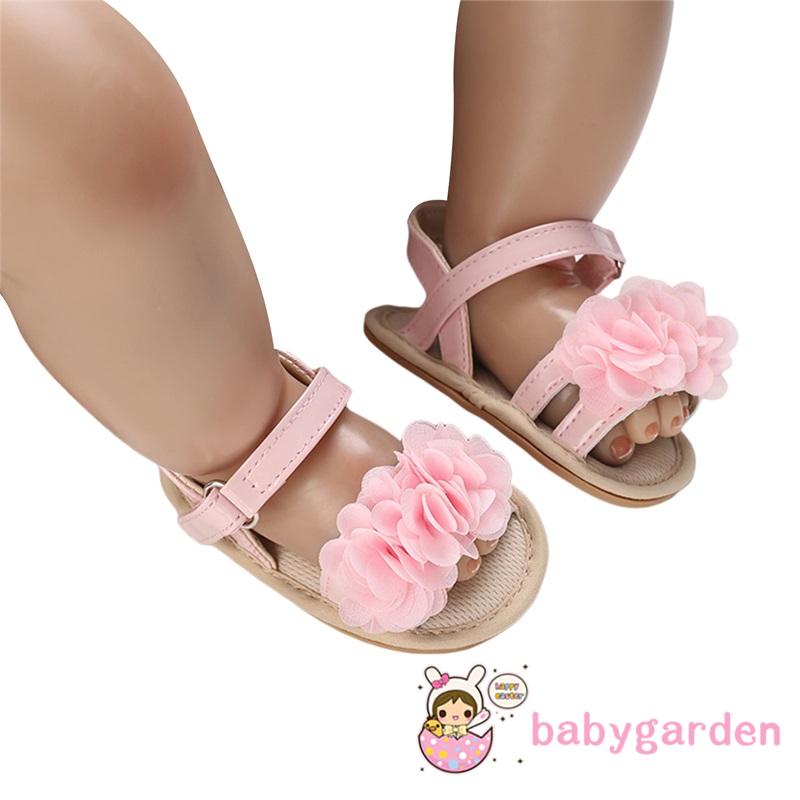 Xăng đan Đế Mềm Thoáng Khí Trang Trí Hoa Cho Bé Gái