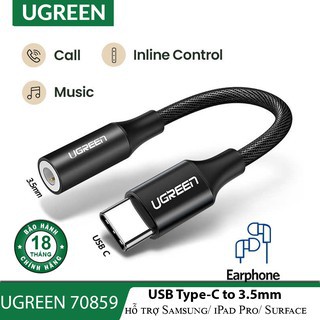 USB Type C Sang 3.5mm Chính Hãng Ugreen 80154(hỗ trợ Samsung,iPad Pro,Surface)