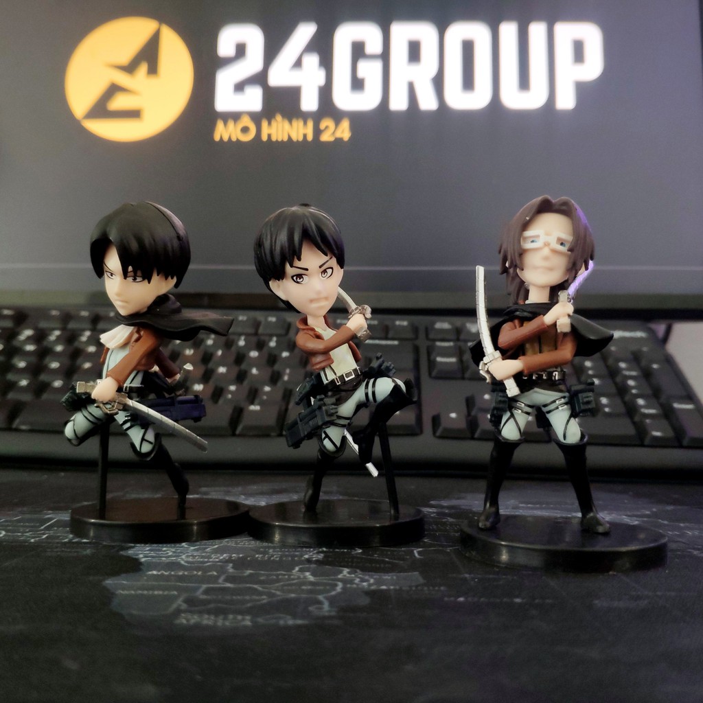 [BỘ 6 EM] Mô hình CHIBI nhân vật EREN MIKASA ARMIN SASHA Levi Ackerman ZOE HANGE attack on titan chibi