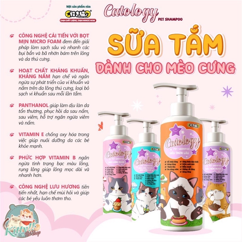 Sữa tắm Catology dành cho mèo từ Maneki Neko , sữa tắm hương thơm lâu, dưỡng mượt lông, khử mùi - Kitty Pet Shop