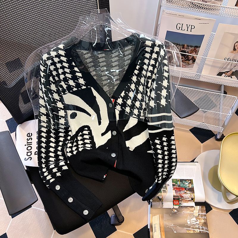 Áo Khoác Cardigan Dệt Kim Dáng Rộng Cổ Chữ V Thời Trang Cho Nữ  tao bao