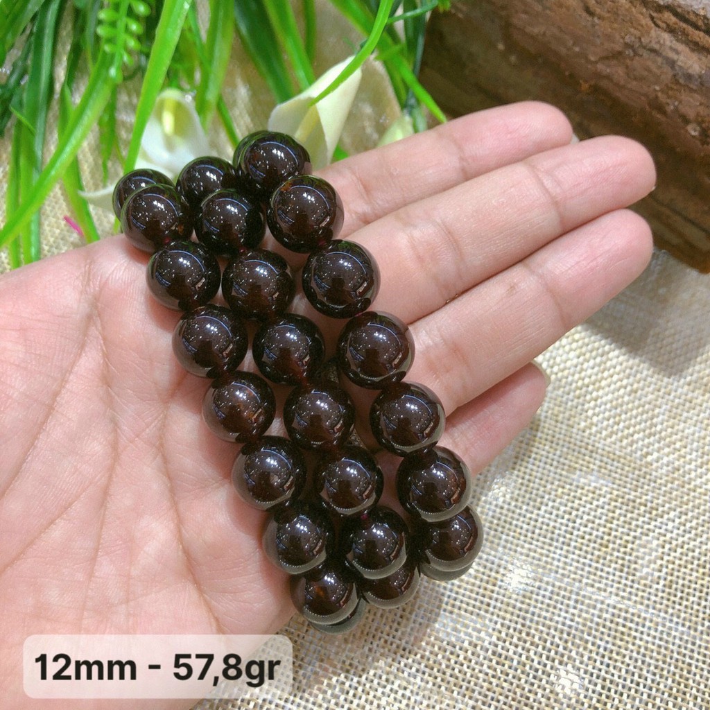 Vòng Tay Hồng Lựu Garnet Size Lớn 12-16mm