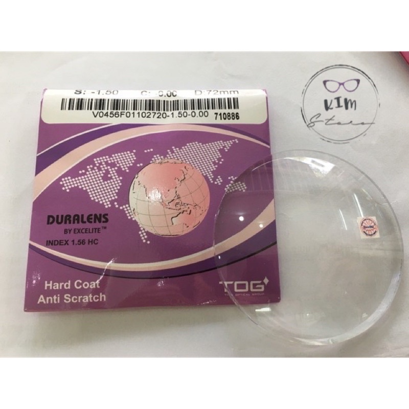 Tròng kính Thái Lan phủ lớp tráng cứng chống trầy xước cao TOG thương hiệu: Excelite- Tem chính hãng