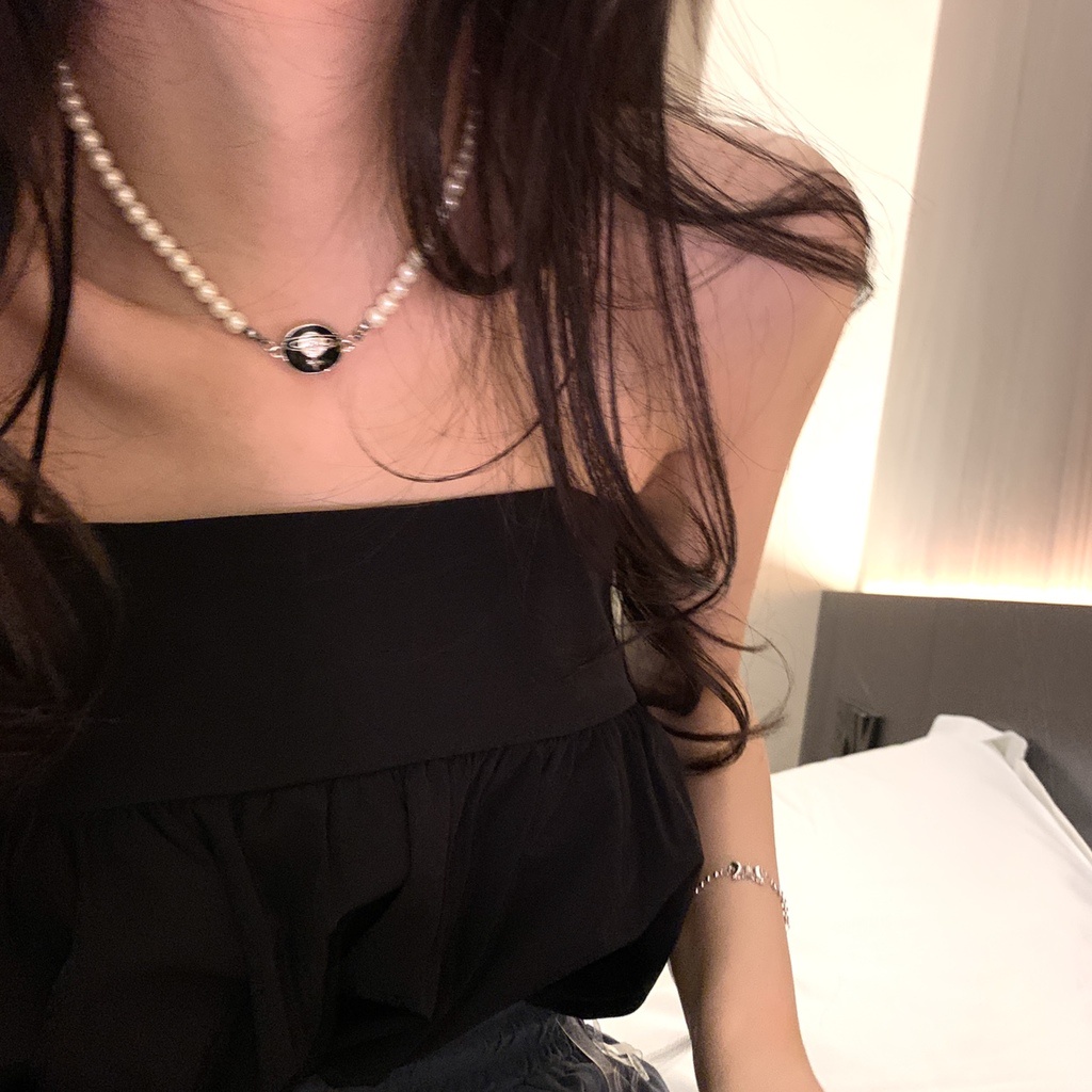 Vòng cổ Ngọc Trai Phong Cách Retro Hàn Quốc Thời Trang
