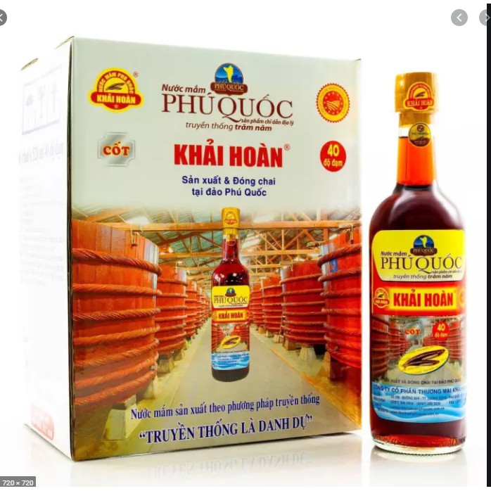 Nước mắm Khải Hoàn thùng 6 chai 520ml 40 độ