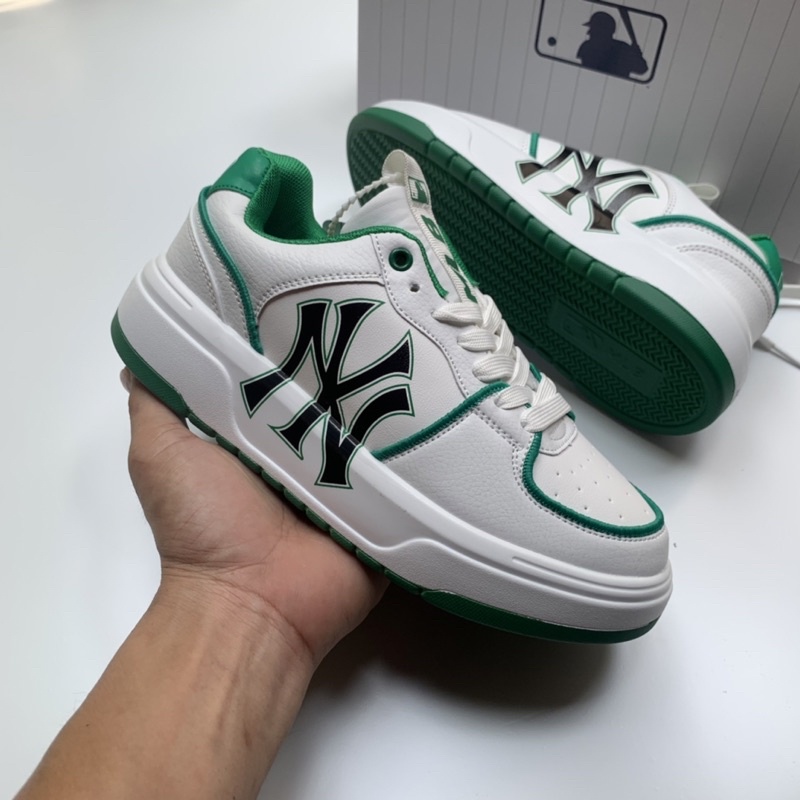 Giày MLB liner 2022 xanh bản trung tăng chiều cao.Tặng hộp,tất,lọ tẩy