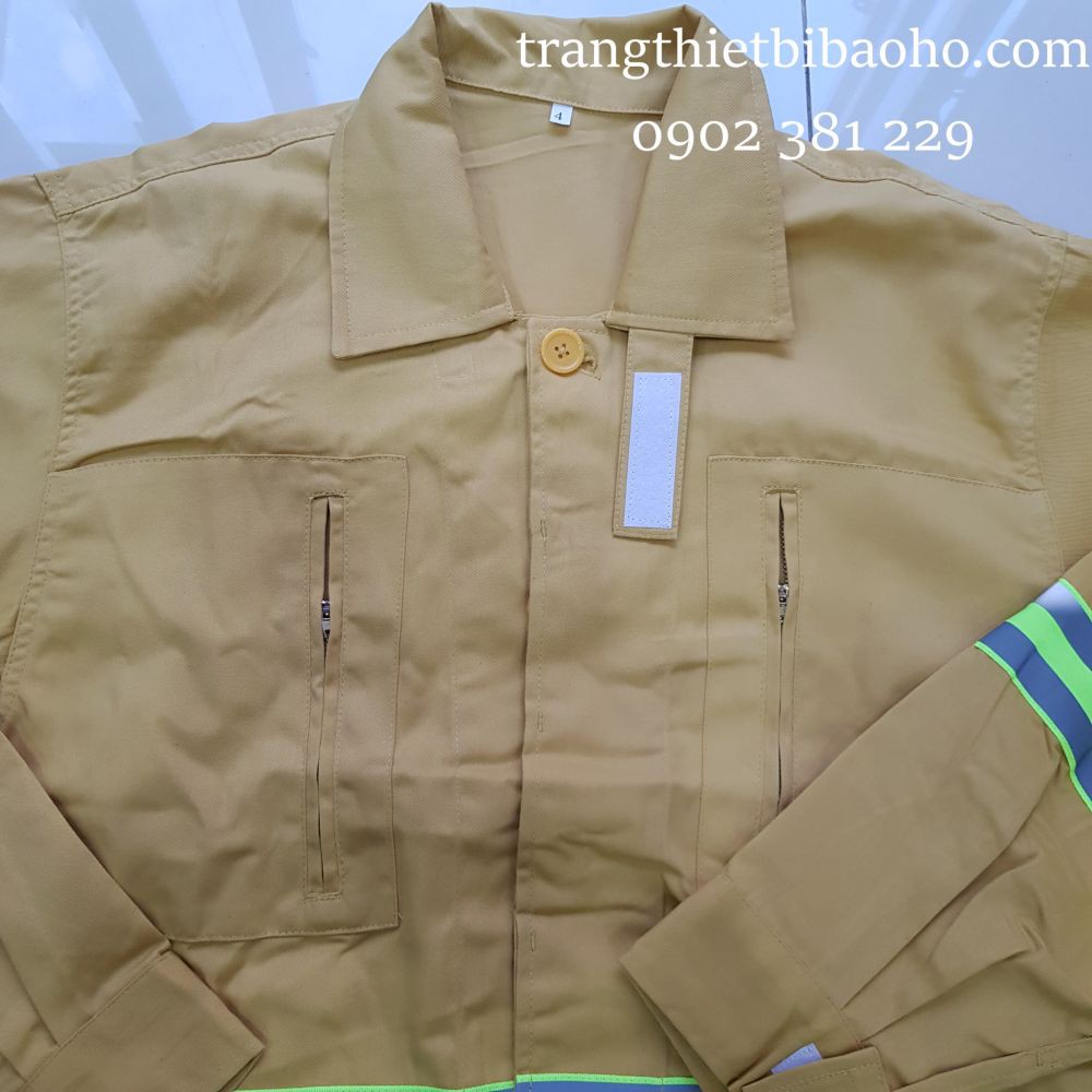 Bộ quần áo PCCC màu vàng phối phản quang theo Thông tư 48/2015/TT-BCA