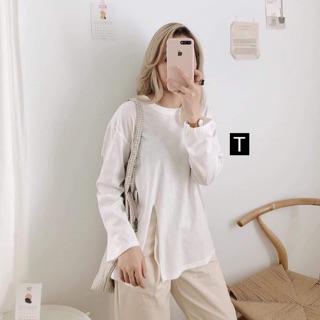 Áo xẻ cạnh trơn thụng Tr&Đ