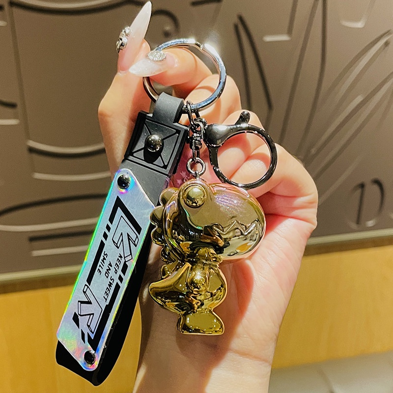 Móc Khóa Khủng Long Mạ Điện Màu gradient Sáng Tạo