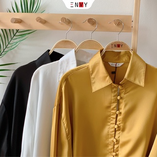 Áo sơ mi lụa tay nơ ENVY S117 công sở thiết kế